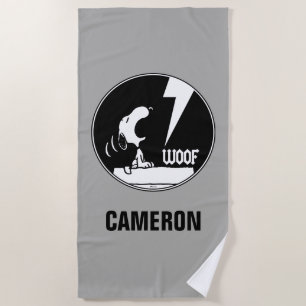 Toalha De Praia Camisetas Rock Snoopy Howling Adicione seu nom