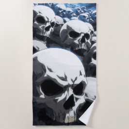 Toalha De Praia Campo Endless de Caveiras Ilustração Escura