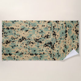 Toalha De Praia Camuflagem Digital – Padrão de camuflagem Tan-Verd