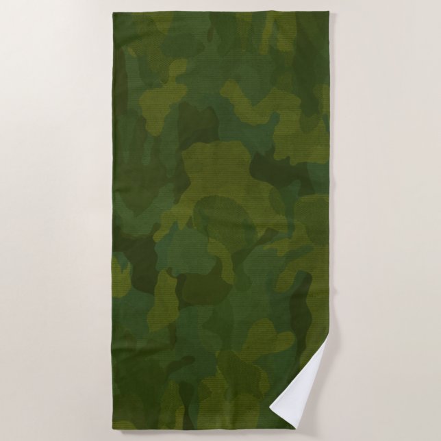 Toalha De Praia Camuflagem Militar Clássica (Frente)