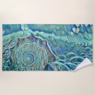 Toalha De Praia Cana azul na pintura espumante