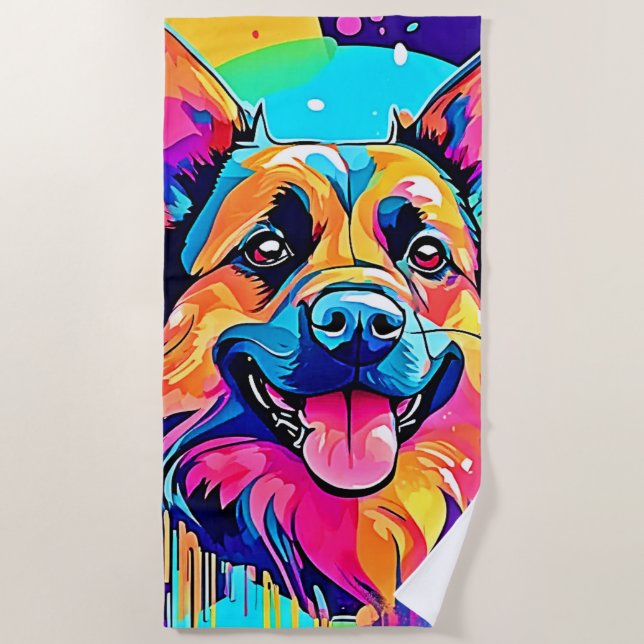 Toalha De Praia Cana Vibrante: Amor Feliz (Frente)