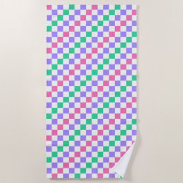 Toalha De Praia Candy shop diagonal checkerboard pattern