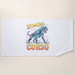 Toalha De Praia Cane Corso Italiano Mastiff Zombie Dog Halloween E