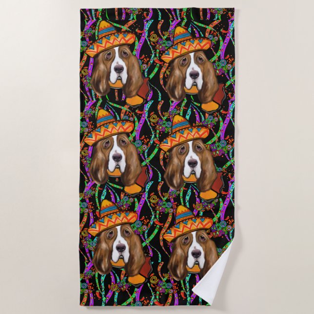 TOALHA DE PRAIA CÃO BASSET (Frente)