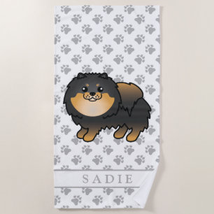 Toalha De Praia Cão e nome do desenho animado preto e marrom-irani