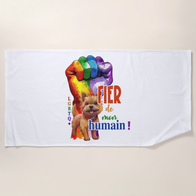 Toalha De Praia cão Norwich Terrier (Frente)