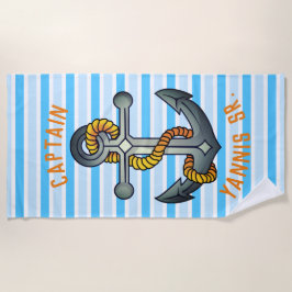 Toalha De Praia Capitão Navio Tatuagem de Âncora da Escola Antiga