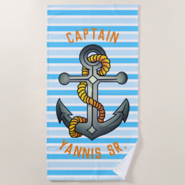 Toalha De Praia Capitão Navio Tatuagem de Âncora da Escola Antiga