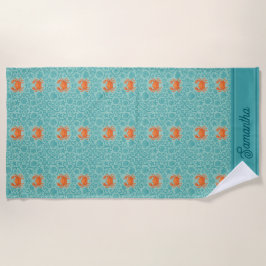 Toalha De Praia Caranguejo Sinfonia Ornamental Personalizada