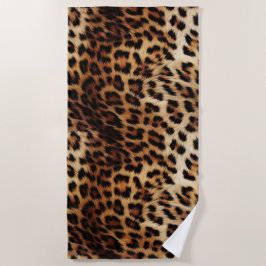 Toalha De Praia Castanho-Leopardo