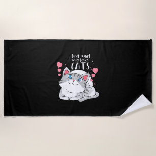 Toalha De Praia Cat Lover Apenas Uma Menina Que Ama Gato