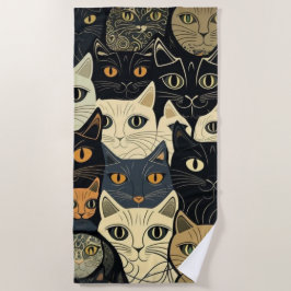 Toalha De Praia Cat Pattern Artsy