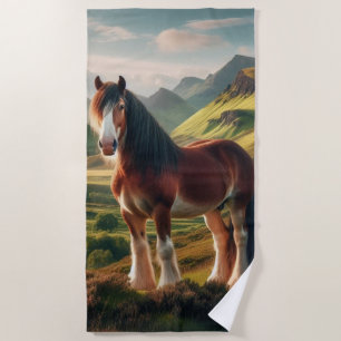 Toalha De Praia cavalo Clydesdale das Terras Altas da Escócia