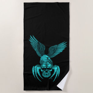 Toalha De Praia Caveira-aranha com águia