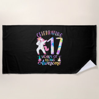 Toalha De Praia Celebrating 17 years of being awesome Unicorn 17th