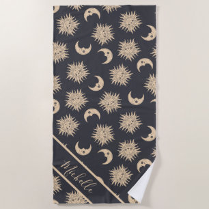 Toalha De Praia Celestial Sun e Moon Beach Towel