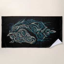 Toalha De Praia Celtic Horse Head – Viking Knot Design