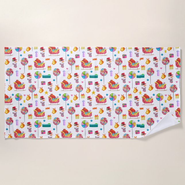 Toalha De Praia Chá de fraldas novo presente de bebê embrulho doce (Frente)