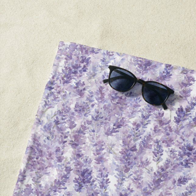 Toalha De Praia Chá de Noiva com Lindas Flores de Lavanda (In Situ)
