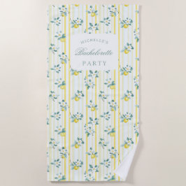 Toalha De Praia Chá de Noiva Floral Vintage Shabby Chic de Limão