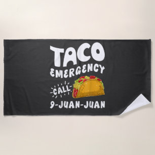 Toalha De Praia Chamada de Emergência Taco 9 Juan Juan Engraçado