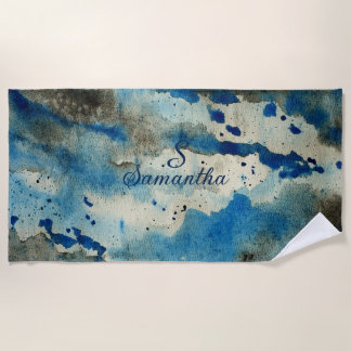 Toalha De Praia Chamada de "Sea Beach Surfer Ocean Waves Blue Cute