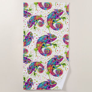 Toalha De Praia Chameleon Paint mantém estilo aquarela
