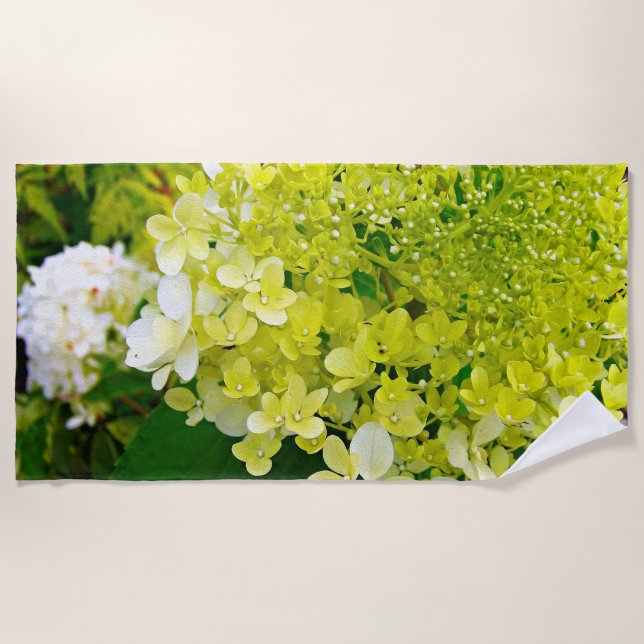 Toalha De Praia Chartreuse Green, Limelight Hydrangea, (Frente)