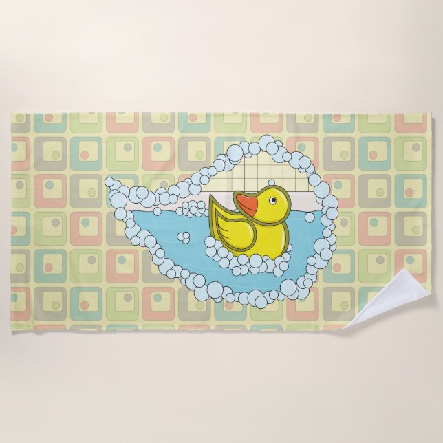 Toalha De Praia Chaucer da Torre de Praia do Pato de Borracha (Frente)