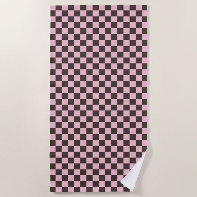 Toalha De Praia Cherry blossom checkered board pattern (Frente)