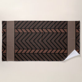 Toalha De Praia Chevron Pattern Brown