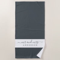 Chic Newlywing Sr. Sra. Black e White Monogrammed