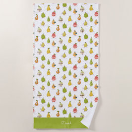Toalha De Praia Children's pattern of fun pears