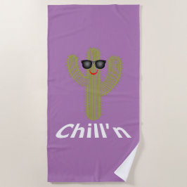 Toalha De Praia Chill N Cactus Design - Beach Towel