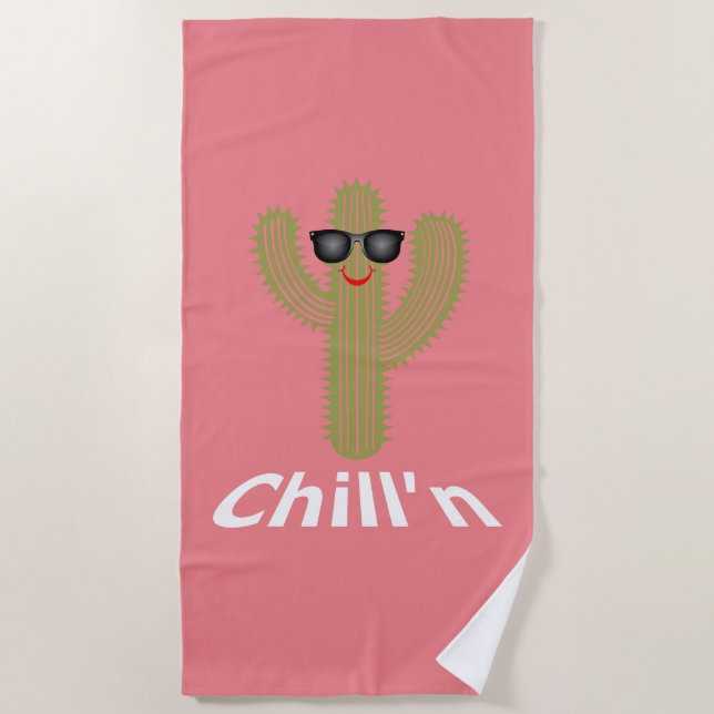 Toalha De Praia Chill N Cactus Design - Beach Towel (Frente)