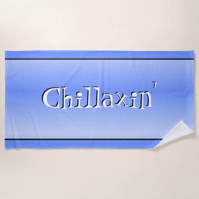 Toalha De Praia Chillaxin' Blue Beach Towel (Frente)