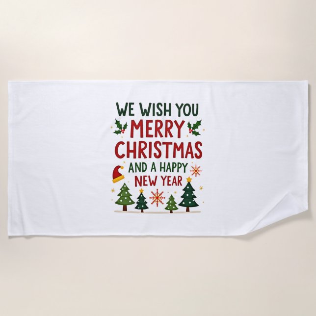 Toalha De Praia Christmas Christmas Christmas Christmas Christmas  (Frente)