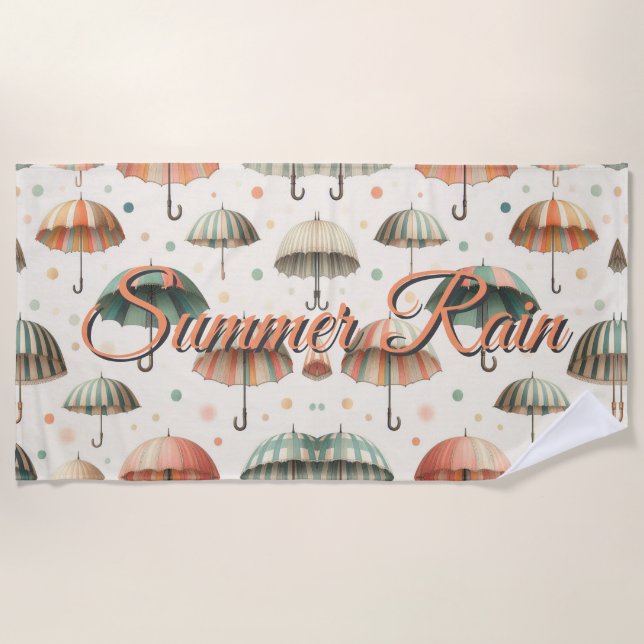 Toalha De Praia Chuva de Verão (Frente)