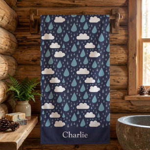 Toalha De Praia Chuva e Nuvens Personalizadas