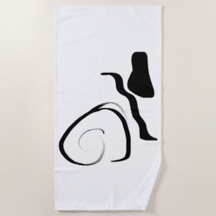 Toalha De Praia Ciclo de rotação: Abstrato preto e branco