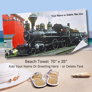 Toalha De Praia Cidade do Comboio a Vapor Winnipeg Texto do Nome