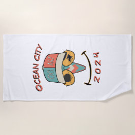 Toalha De Praia Cidade do Oceano Personalizável 2024