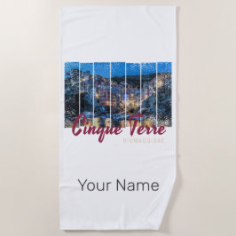 Toalha De Praia Cinque Terre Riomaggiore italiano Vintage Souvenir