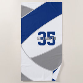 Toalha De Praia cinza azul ou QUALQUER cor de voleibol personaliza