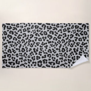 Toalha De Praia Cinza cinza Ash Leopard Cheetah Padrão de Impressã