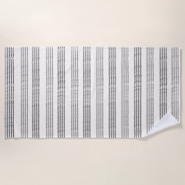 Toalha De Praia Cinza Negra - Strike Boho Moderno Minimalista