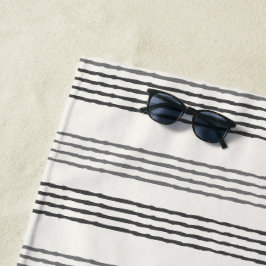 Toalha De Praia Cinza Negra - Strike Boho Moderno Minimalista
