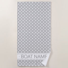 Toalha De Praia Cinza Quente Hamptons Estilo Nome Personalizado do