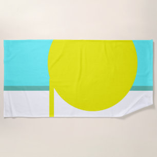Toalha De Praia Círculo de Abstrato de Arte Negrito Turquesa Verde